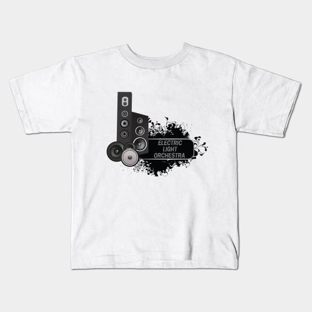 Listening Music ~ Electric Light Orchestra Kids T-Shirt by PAINO kio